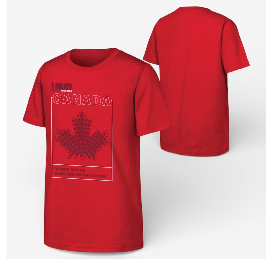 Image 753545_ALTMORE1.jpg, Product 753-545 / Price $35.99, Outerstuff Youth FIFA 2026 World Cup Canada Graphic Red T-Shirt from Outerstuff on TSC.ca's Sports department