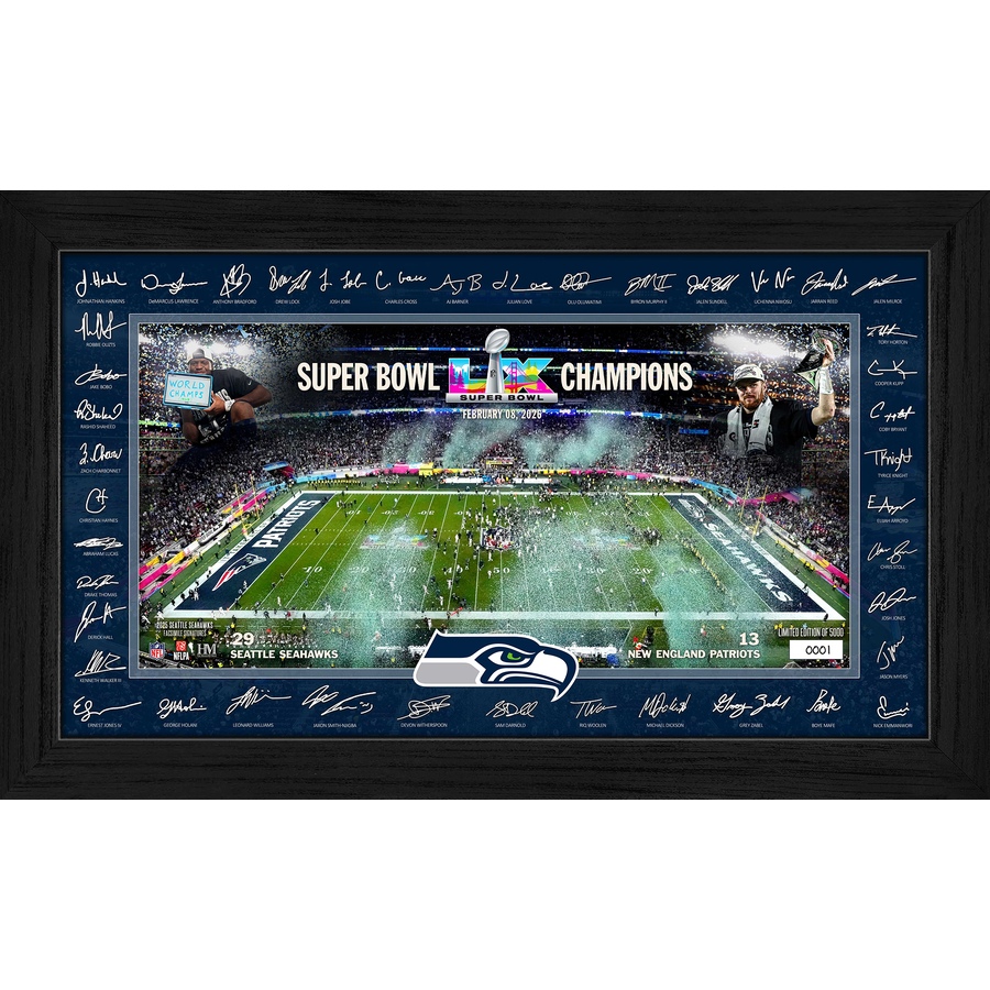 Image 753556.jpg, Product 753-556 / Price $92.99, Seattle Seahawks Superbowl LX Champs Signature Frame from Highland Mint on TSC.ca's Sports department
