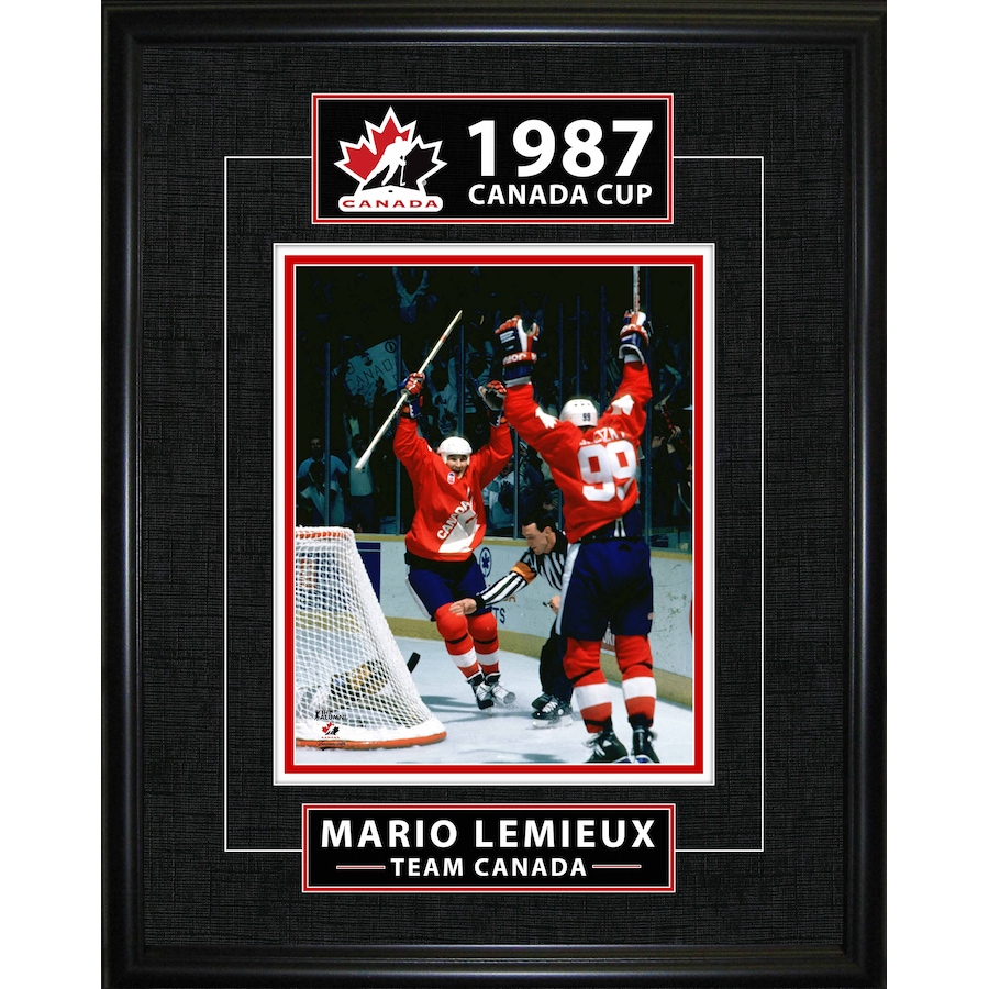 Image 753559.jpg, Product 753-559 / Price $79.99, Frameworth Mario Lemieux Framed 8" x 10" Photo Classic Series 1987 Canada Cup Golden Goal from Frameworth on TSC.ca's Sports department