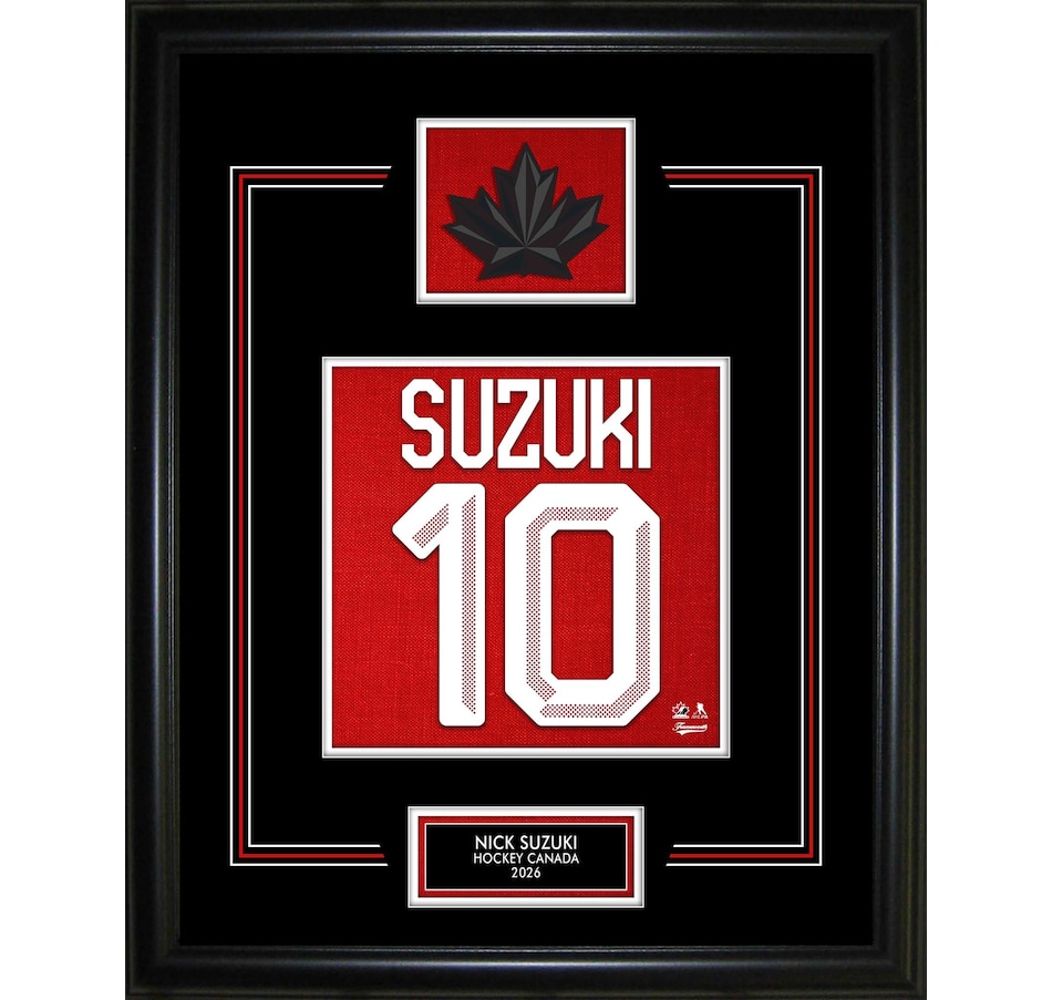 Image 753566.jpg, Product 753-566 / Price $79.99, Frameworth Nick Suzuki Virtual Jersey Number Framed 16" x 20" 2026 Hockey Canada from Frameworth on TSC.ca's Sports department