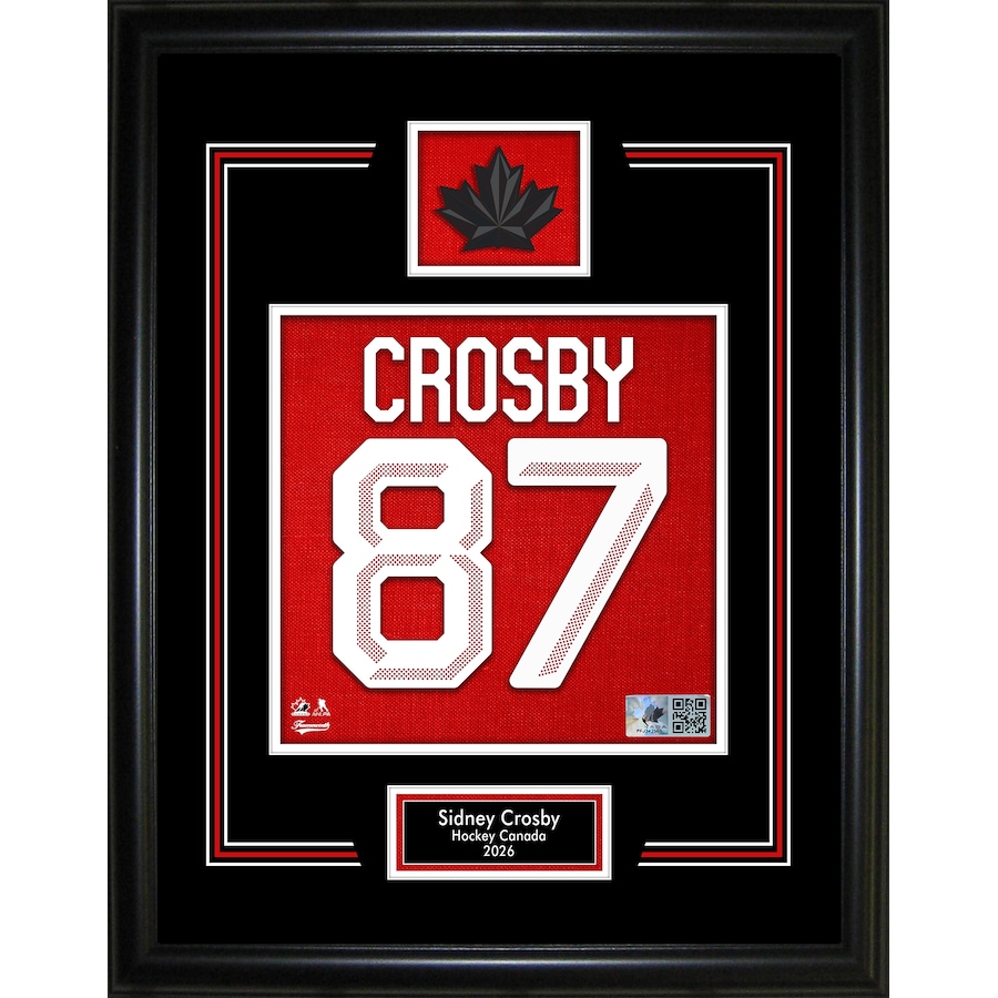 Image 753569.jpg, Product 753-569 / Price $79.99, Frameworth Sidney Crosby Jersey Virtual Number Framed 16" x 20" 2026 Hockey Canada  from Frameworth on TSC.ca's Sports department