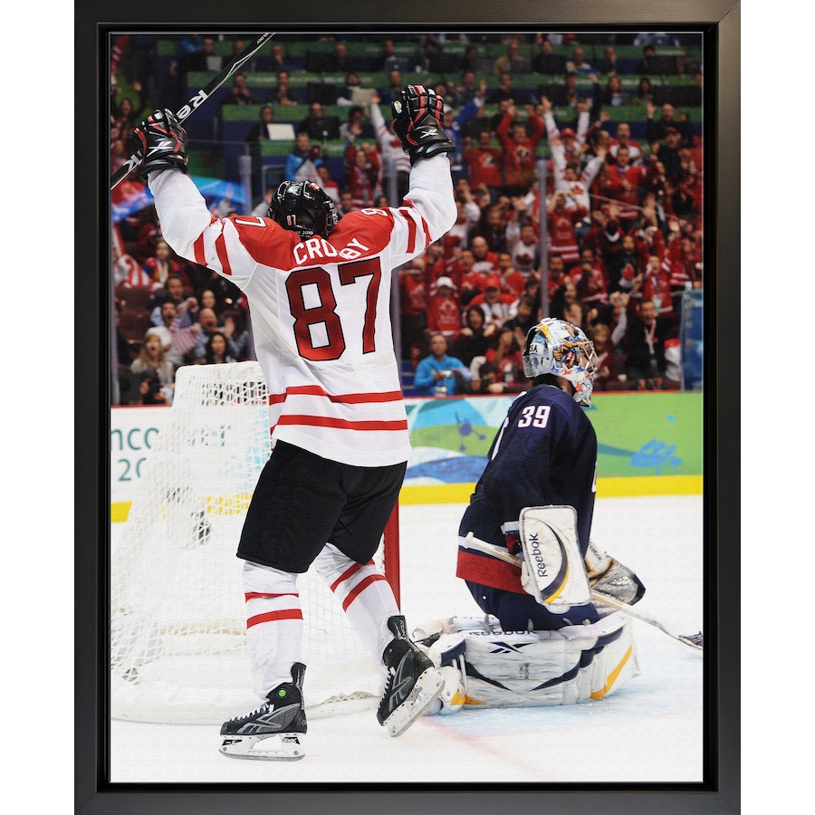 Image 753573.jpg, Product 753-573 / Price $129.99, Frameworth Sidney Crosby Framed 16" x 20" Canvas Classic Series 2010 Hockey Canada Golden Goal from Frameworth on TSC.ca's Sports department