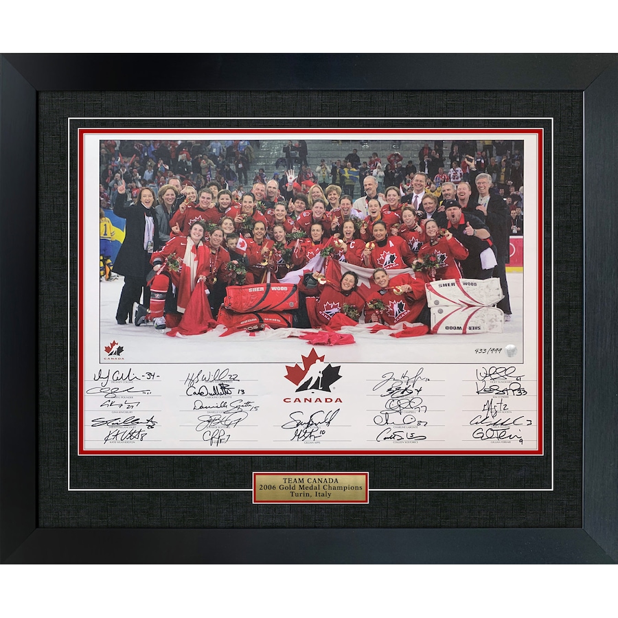 Image 753575.jpg, Product 753-575 / Price $399.99, Frameworth Team Canada Women's Multi-Signed Framed 2006 Gold Medal Championship Print from Team Canada on TSC.ca's Sports department