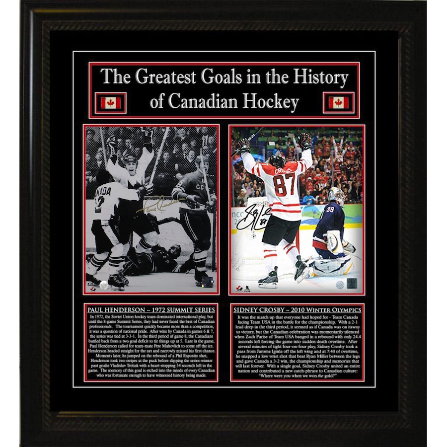 Image 753581.jpg, Product 753-581 / Price $1,199.99, Frameworth Sidney Crosby and Paul Henderson Signed Framed 8" x 10" Photo Canada's Greatest Goals Photos from Frameworth on TSC.ca's Sports department