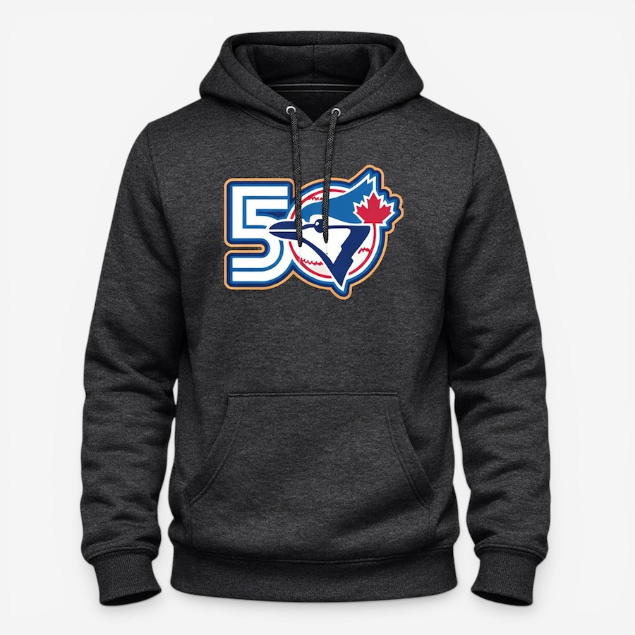 Image 753597.jpg, Product 753-597 / Price $119.99, Bulletin Men's Toronto Blue Jays MLB Express Twill 50th Anniversary Logo Hoodie (charcoal) from Bulletin on TSC.ca's Sports department