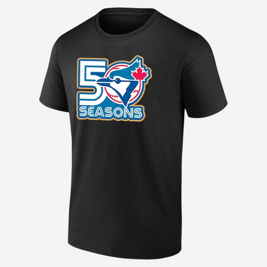 Image 753604.jpg, Product 753-604 / Price $44.99, Bulletin Men's Toronto Blue Jays MLB 50th Anniversary Logo T-Shirt (black)  from Bulletin on TSC.ca's Sports department