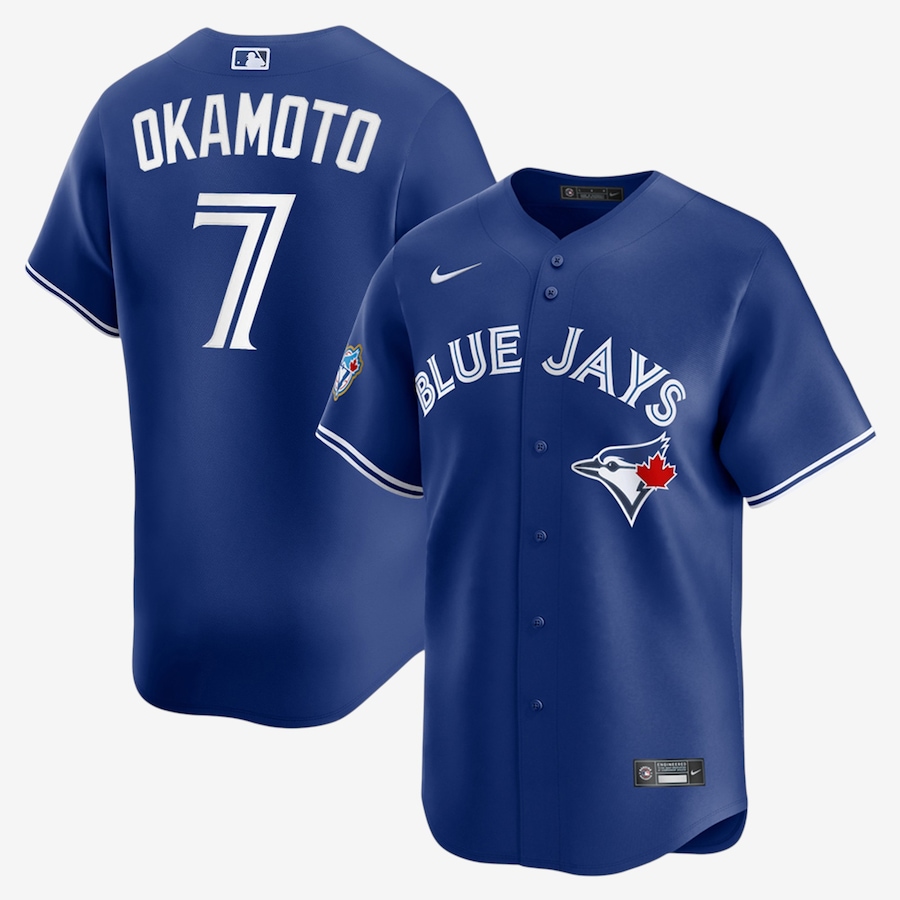 Image 753676.jpg, Product 753-676 / Price $329.99, Men's Toronto Blue Jays Nike 50th Anniversary Kazuma Okamoto Alternate Replica Jersey (royal) from Nike on TSC.ca's Sports department