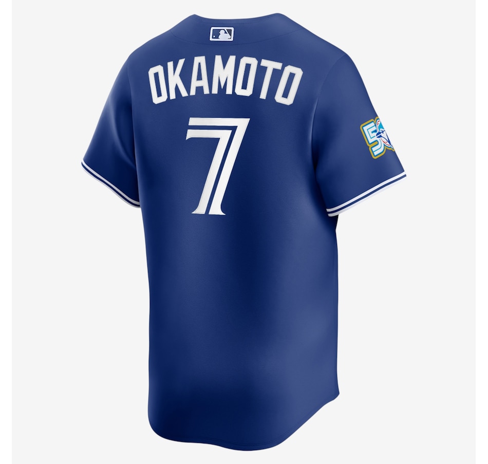 Image 753676_ALTMORE1.jpg, Product 753-676 / Price $288.99, Men's Toronto Blue Jays Nike 50th Anniversary Kazuma Okamoto Alternate Replica Jersey (royal) from Nike on TSC.ca's Sports department
