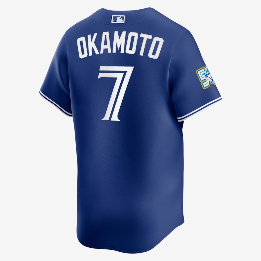 Image 753676_ALTMORE1.jpg, Product 753-676 / Price $329.99, Men's Toronto Blue Jays Nike 50th Anniversary Kazuma Okamoto Alternate Replica Jersey (royal) from Nike on TSC.ca's Sports department