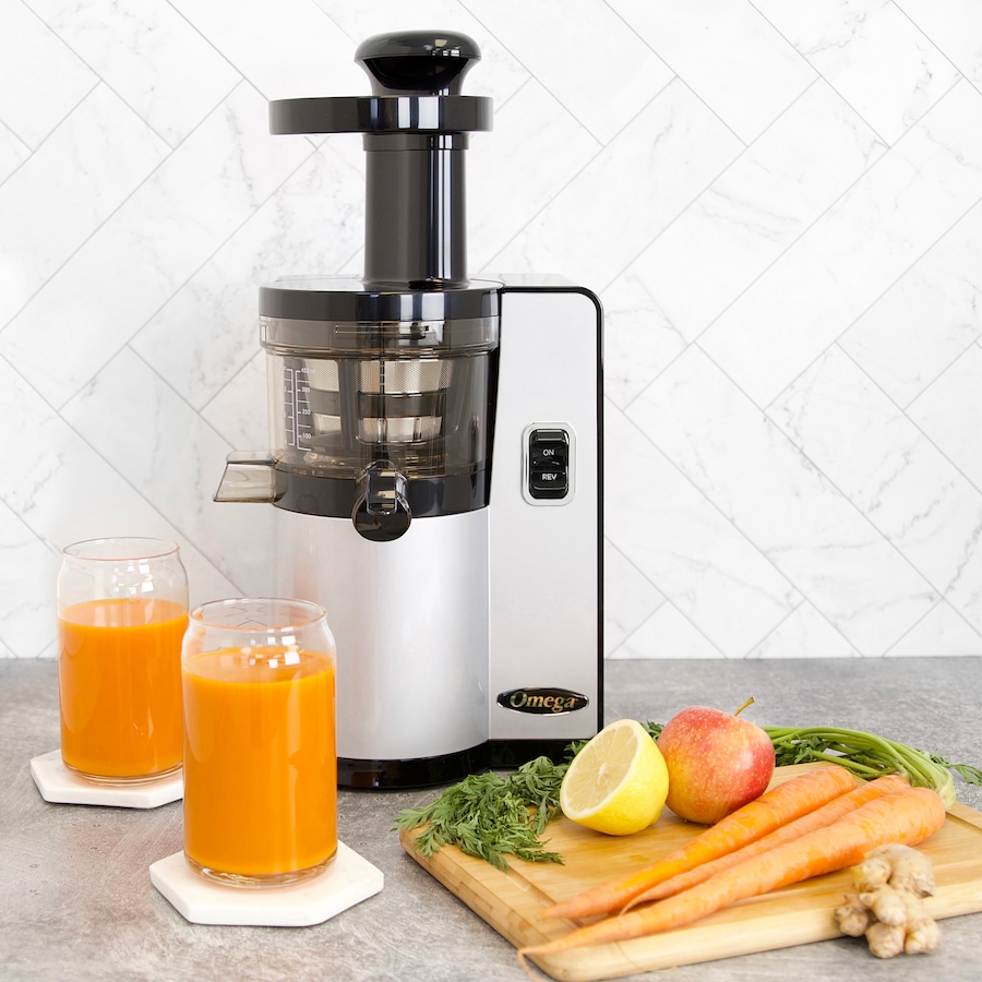 Image 753805_ALTMORE3.jpg, Product 753-805 / Price $599.99, Omega Cold Press Masticating Vegetable and Fruit Extractor Vertical Low-Speed Juicer (silver) from Omega on TSC.ca's Kitchen department