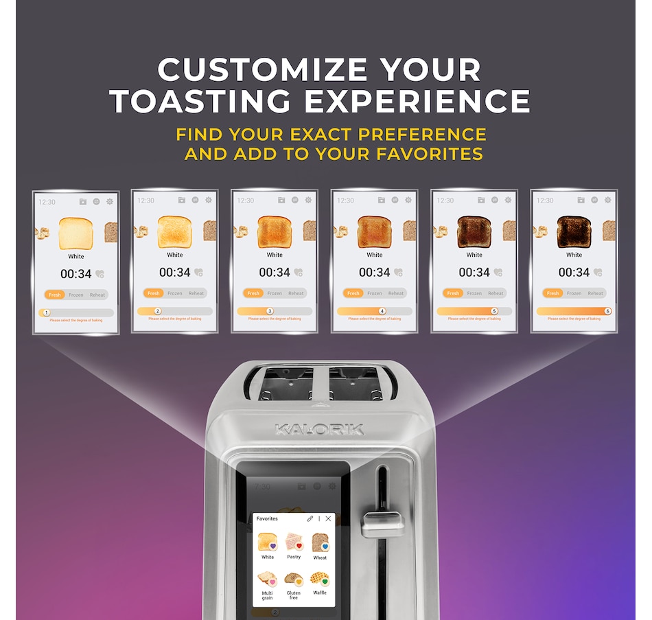 Image 753809_ALTMORE1.jpg, Product 753-809 / Price $139.99, Kalorik Vivid 2-Slice TFT Toaster with Touchscreen (TO52622SS, stainless steel) from Kalorik on TSC.ca's Kitchen department