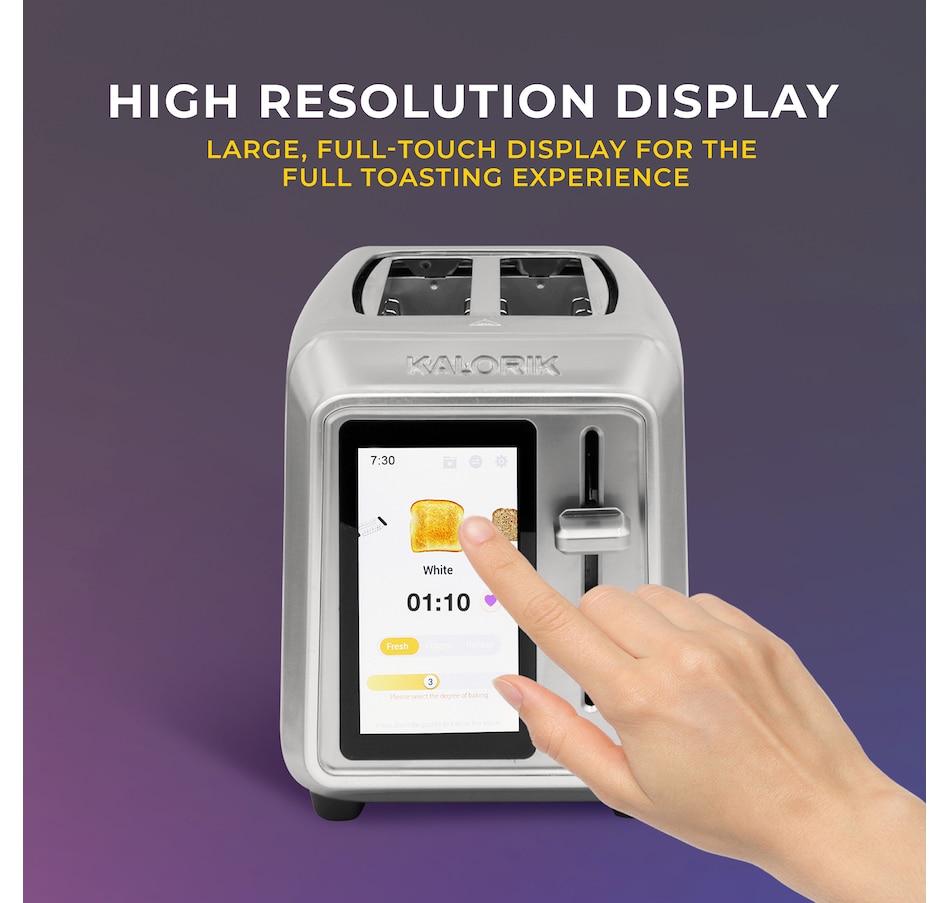 Image 753809_ALTMORE3.jpg, Product 753-809 / Price $139.99, Kalorik Vivid 2-Slice TFT Toaster with Touchscreen (TO52622SS, stainless steel) from Kalorik on TSC.ca's Kitchen department