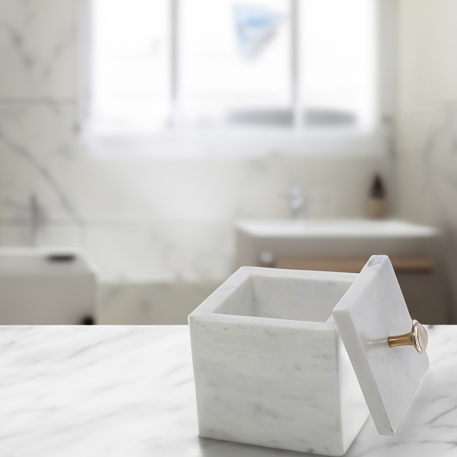 Image 754166_ALTMORE1.jpg, Product 754-166 / Price $29.99, IH Casadecor Marble Canister with Lid and Gold Knob from IH Casa Decor on TSC.ca's Home & Garden department