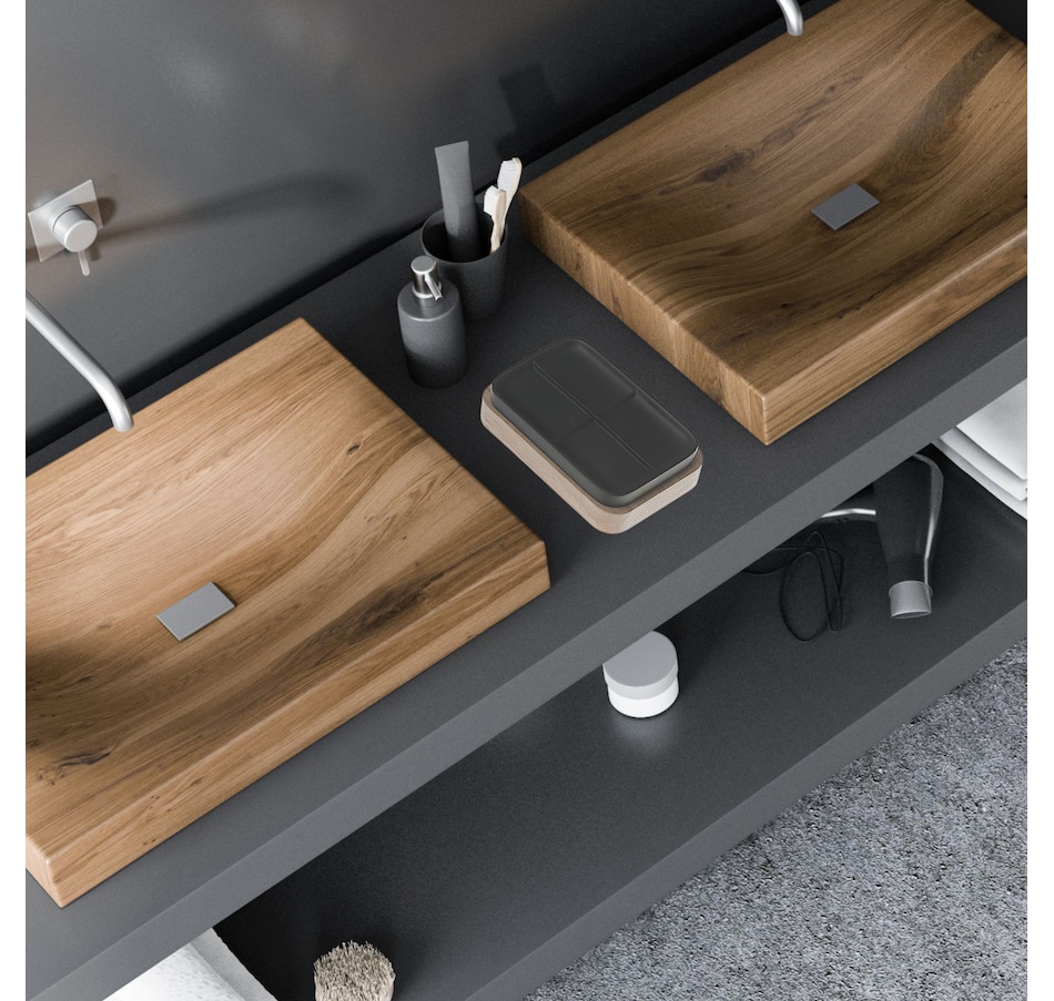 Image 754183_ALTMORE1.jpg, Product 754-183 / Price $14.99, IH Casadecor Polyresin Soap Dish with Rubber Wood from IH Casa Decor on TSC.ca's Home & Garden department