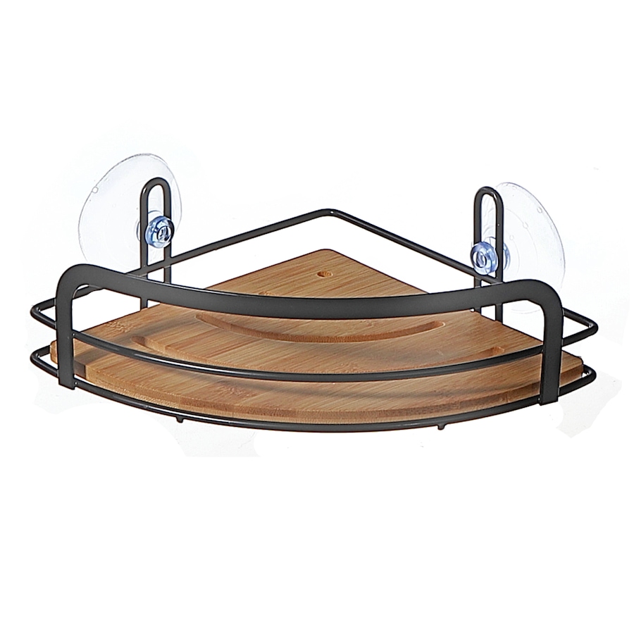Image 754184.jpg, Product 754-184 / Price $19.99, IH Casadecor Metal Suction Cup Corner Caddy with Bamboo from IH Casa Decor on TSC.ca's Home & Garden department