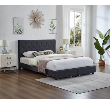 Titus Full Platform Storage Bed (charcoal)
