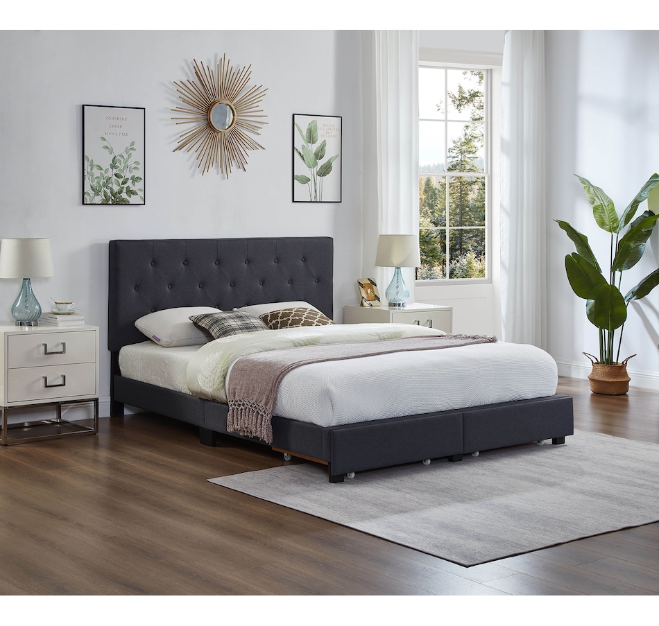 Image 754186_CHR.jpg, Product 754-186 / Price $549.99 - $749.99, Titus Full Platform Storage Bed (charcoal) from Titus Furniture on TSC.ca's Home & Garden department