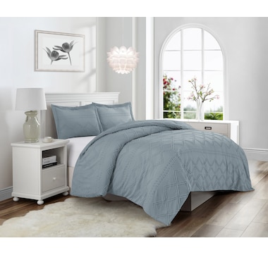 Krinkle Diamond Prewashed Duvet Cover Set