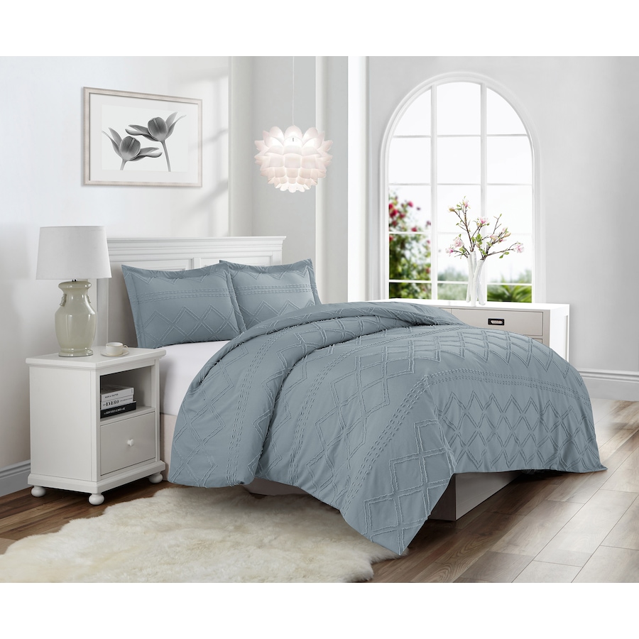 Image 754231_BLU.jpg, Product 754-231 / Price $39.99 - $49.99, Krinkle Diamond Prewashed Duvet Cover Set from CATHAY HOME  on TSC.ca's Home & Garden department