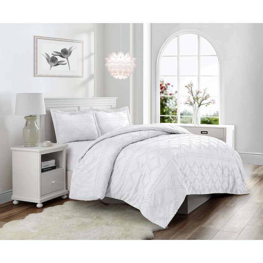 Image 754231_WHT.jpg, Product 754-231 / Price $39.99 - $49.99, Krinkle Diamond Prewashed Duvet Cover Set from CATHAY HOME  on TSC.ca's Home & Garden department