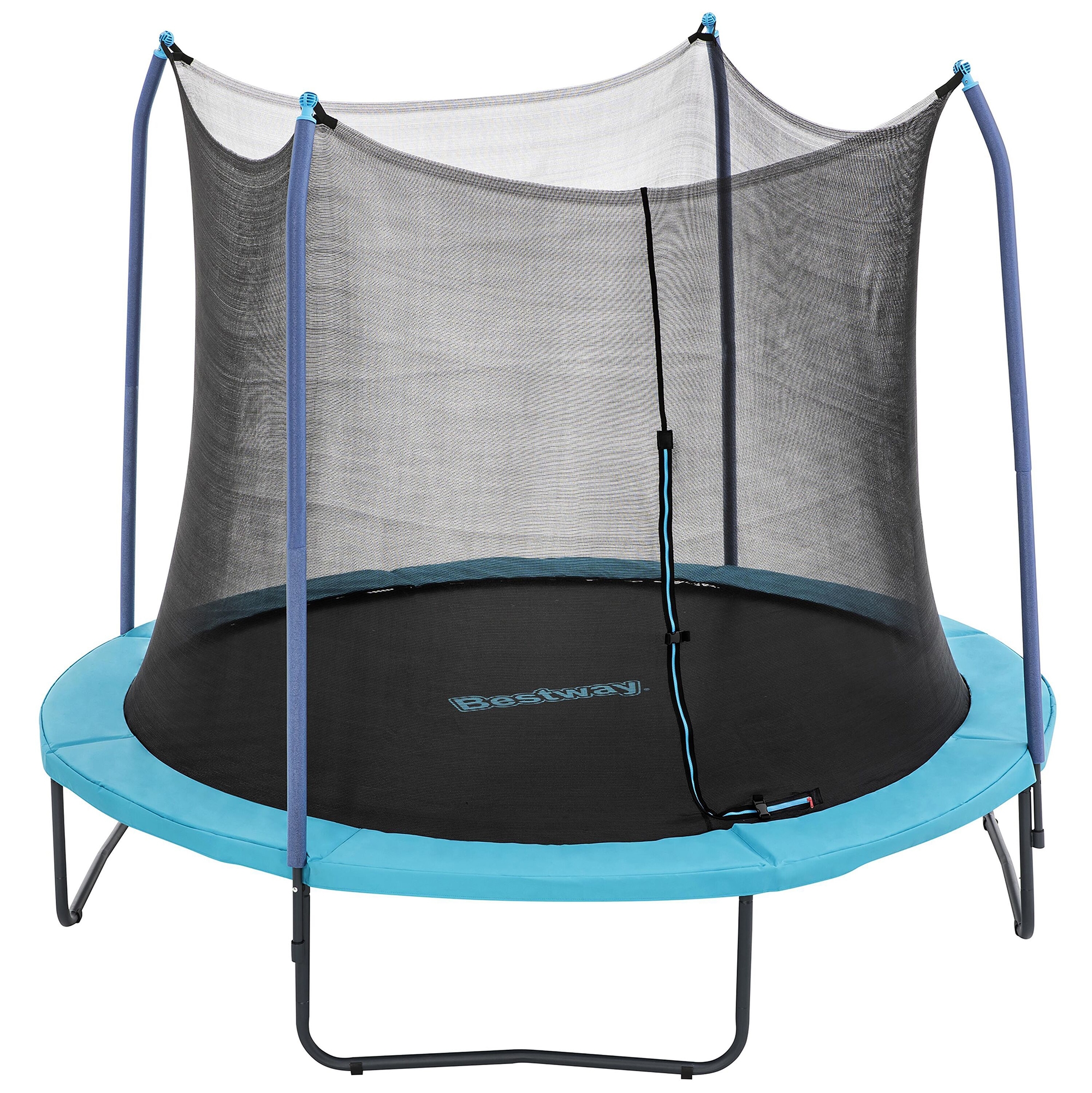MILINBABY！ Qaba 6.9FT Kids Trampoline with Safety Net, Gymnastics Bar, Swing