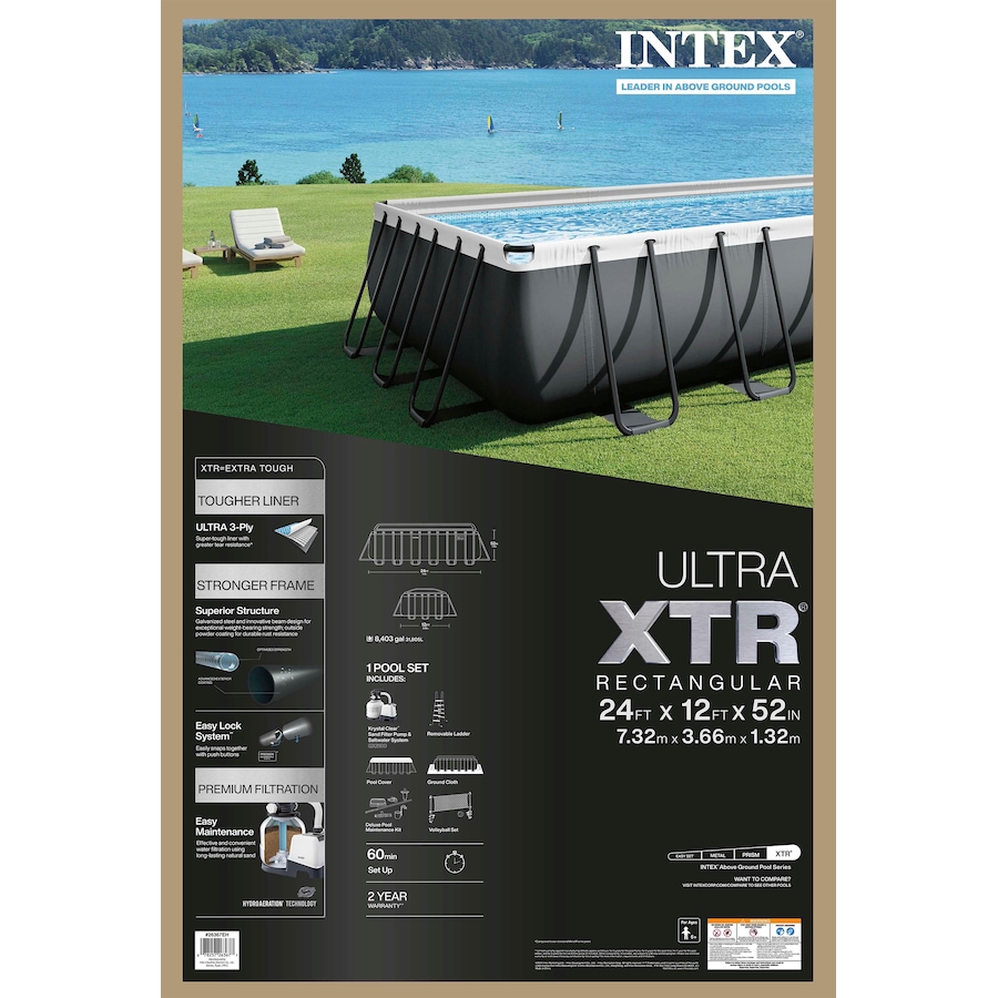 Image 754239_ALTMORE1.jpg, Product 754-239 / Price $2,499.99, Intex Ultra XTR Rectangular Pool Set with Salt Water System, Premium Cleaning Accessory Bundle and Volleyball Set (24' x 12' x 52") from Intex on TSC.ca's Home & Garden department