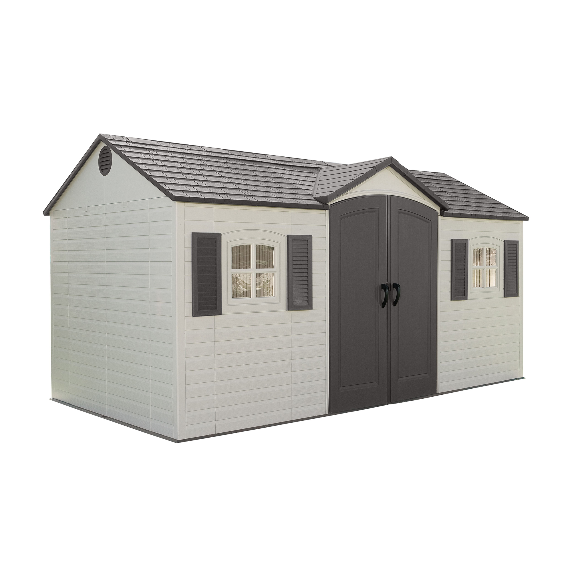 しろオーチャードハウス Lifetime 8' x 15' Outdoor Storage Shed with Shutters, Windows and