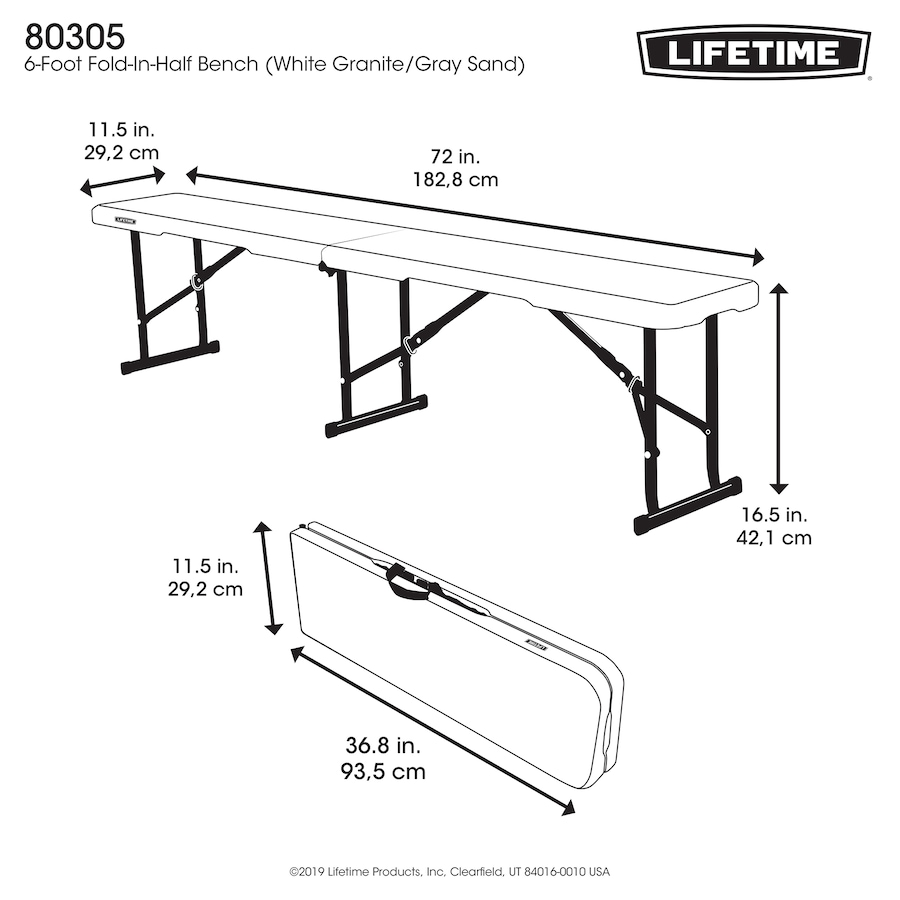 Image 754247_ALTMORE3.jpg, Product 754-247 / Price $64.99, Lifetime 6' Fold-in-Half Bench from Lifetime on TSC.ca's Home & Garden department