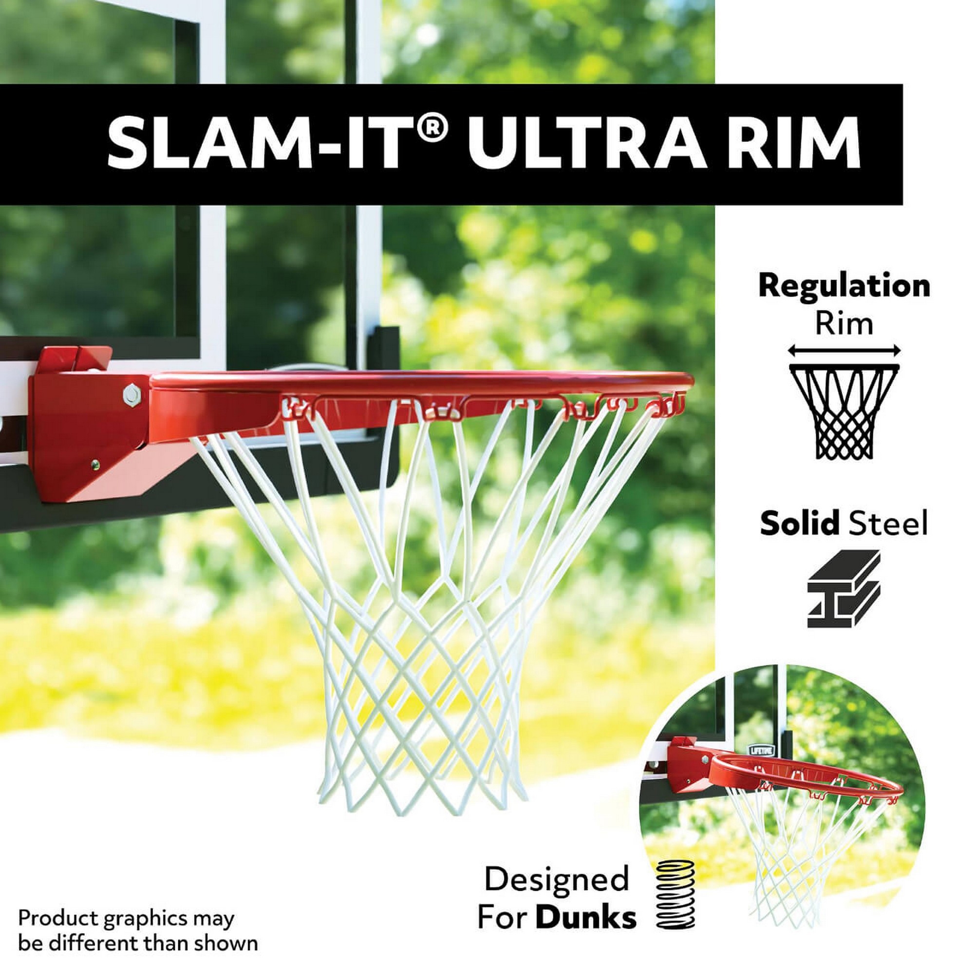 Lifetime Crank Adjust Bolt-Down Basketball Hoop (54