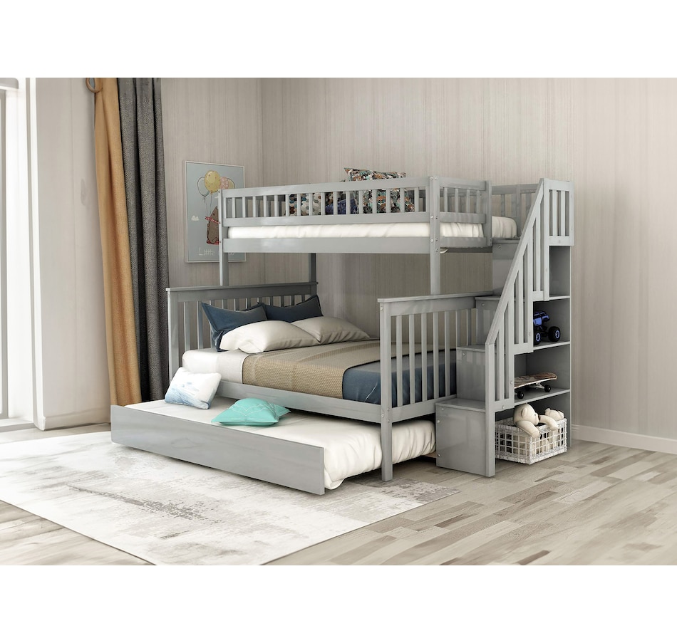 Image 754299_GRY.jpg, Product 754-299 / Price $1,300.00, Titus 39"/54" Trundle Bunk Bed with Stairs from Titus Furniture on TSC.ca's Home & Garden department