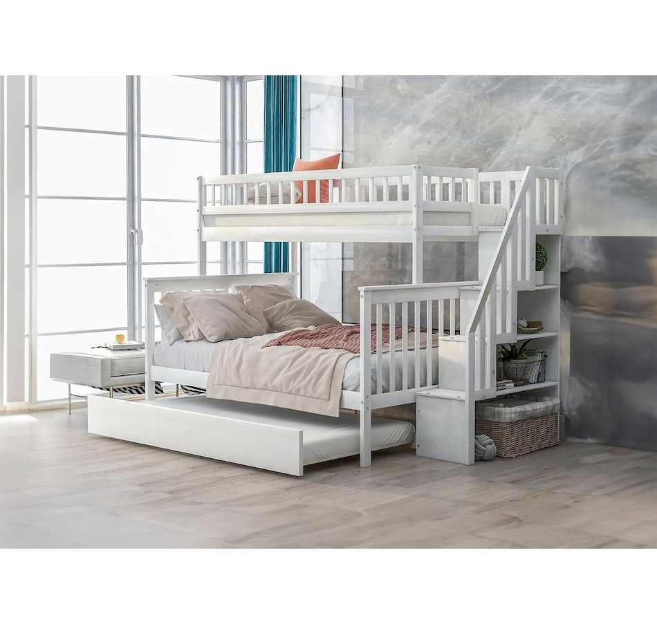 Image 754299_OWH.jpg, Product 754-299 / Price $1,300.00, Titus 39"/54" Trundle Bunk Bed with Stairs from Titus Furniture on TSC.ca's Home & Garden department