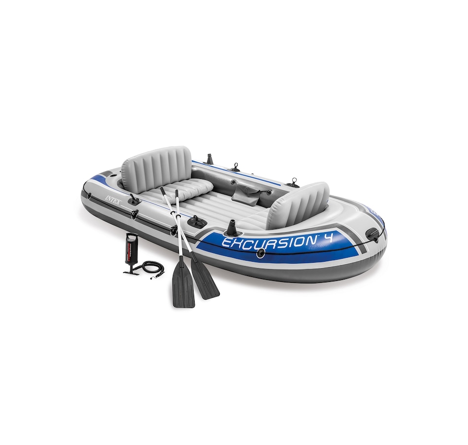 Image 754330.jpg, Product 754-330 / Price $299.99, Intex Excursion 4 Inflatable Rafting/Fishing Boat Set from Intex on TSC.ca's Toys & Hobbies department