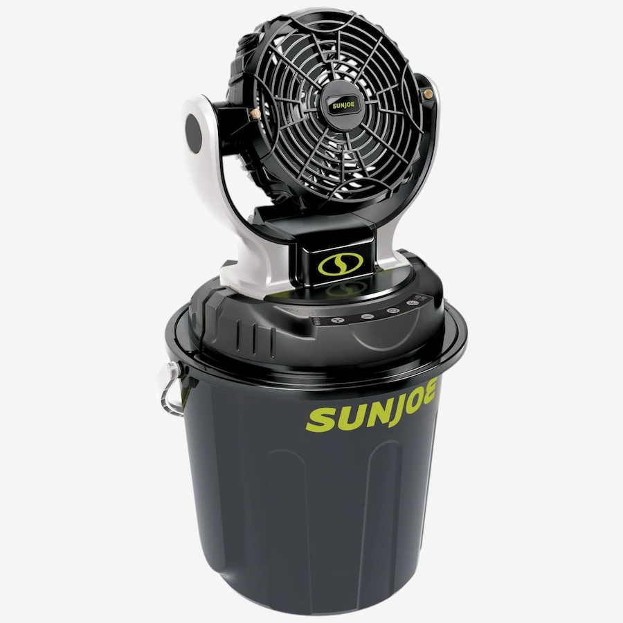 Image 754339_ALTMORE1.jpg, Product 754-339 / Price $249.99, Sun Joe 24V, 2.0-Ah Portable 3-Speed, Rotating Universal Bucket-Top Misting Fan with Bucket and Hose from Snow Joe & Sun Joe on TSC.ca's Home & Garden department