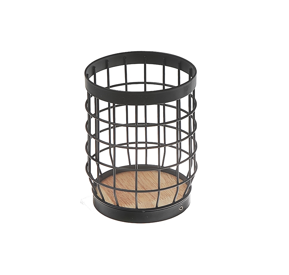 Image 754368_BLK.jpg, Product 754-368 / Price $24.99, IH Casadecor Cutlery Holder with Rubber Wood Bottom from IH Casa Decor on TSC.ca's Kitchen department