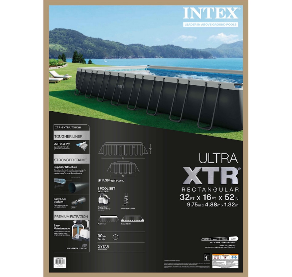 Image 754381_ALTMORE4.jpg, Product 754-381 / Price $2,799.99, Intex 32' x 16' x 52" Ultra XTR Rectangular Pool Set from Intex on TSC.ca's Home & Garden department