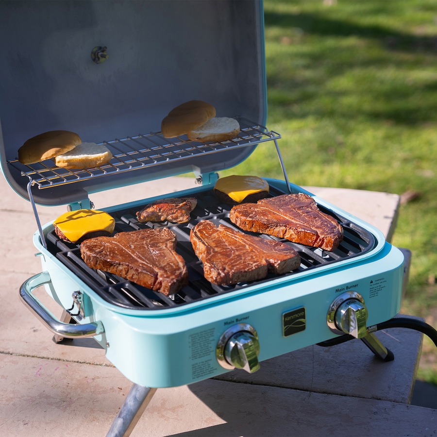 Image 754460_ALTMORE4.jpg, Product 754-460 / Price $329.99, Kenmore Two-Burner Retro Tabletop Gas Grill from Kenmore on TSC.ca's Home & Garden department