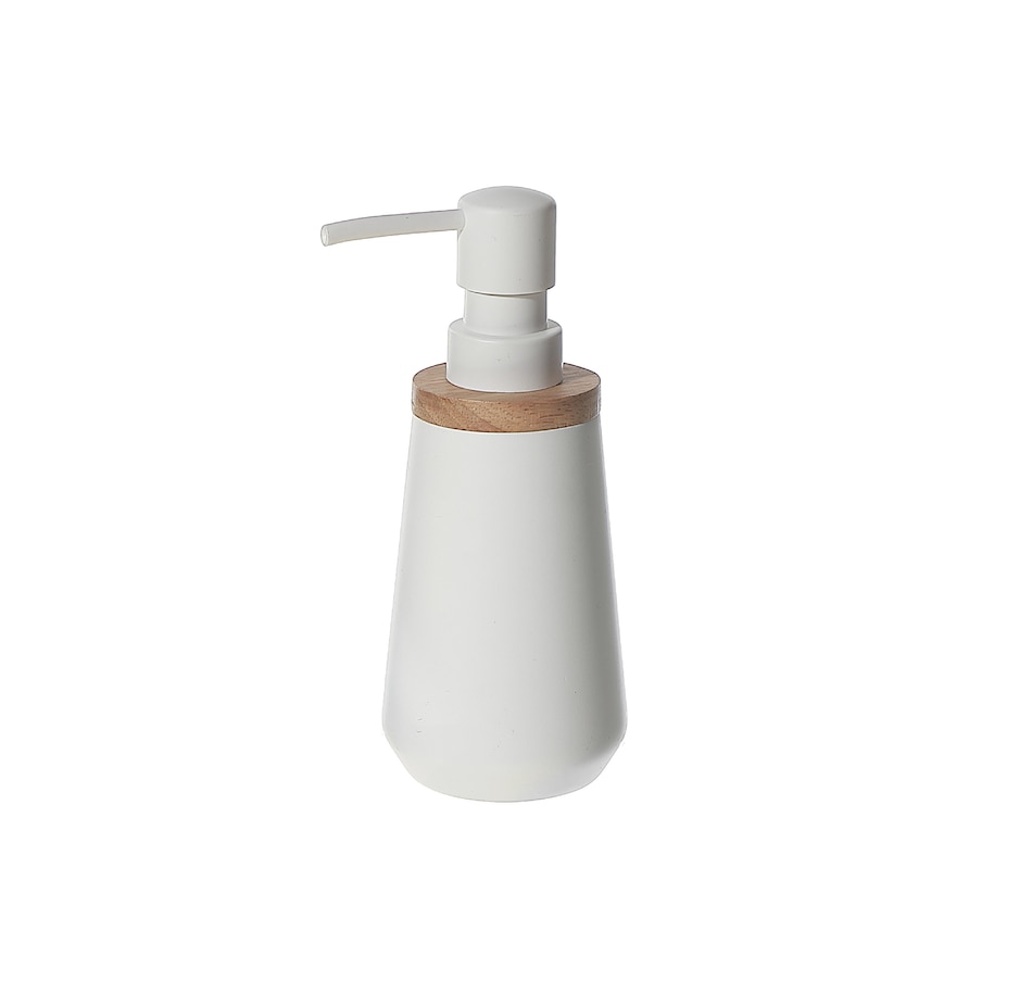 Image 754555.jpg, Product 754-555 / Price $19.99, IH Casadecor Polyresin Soap Dispenser with Wood from IH Casa Decor on TSC.ca's Home & Garden department