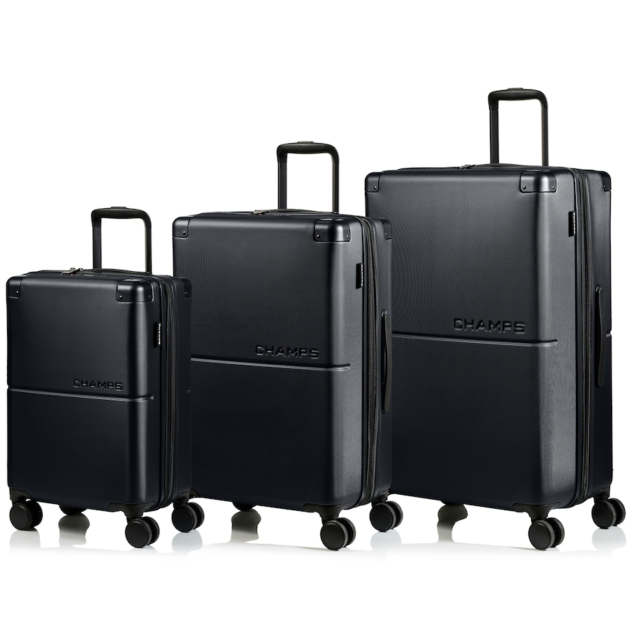 Image 754576_BLK.jpg, Product 754-576 / Price $349.99, Champs Luggage Earth Collection - 3-Piece Hard Side Spinner Expandable Luggage Set from Champs on TSC.ca's Home & Garden department