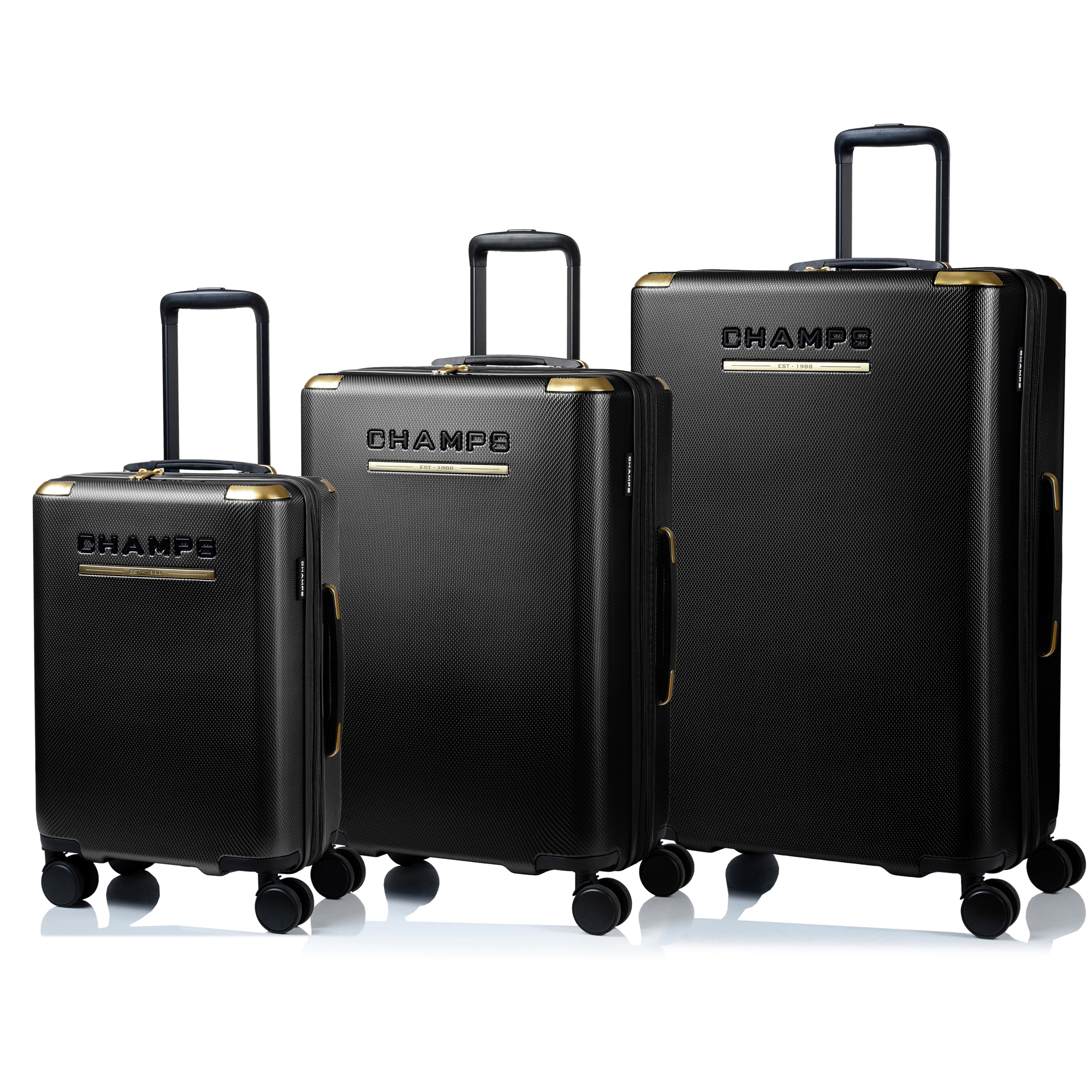 Champs Luggage Luxe II Collection - 3-Piece Hard Side Spinner