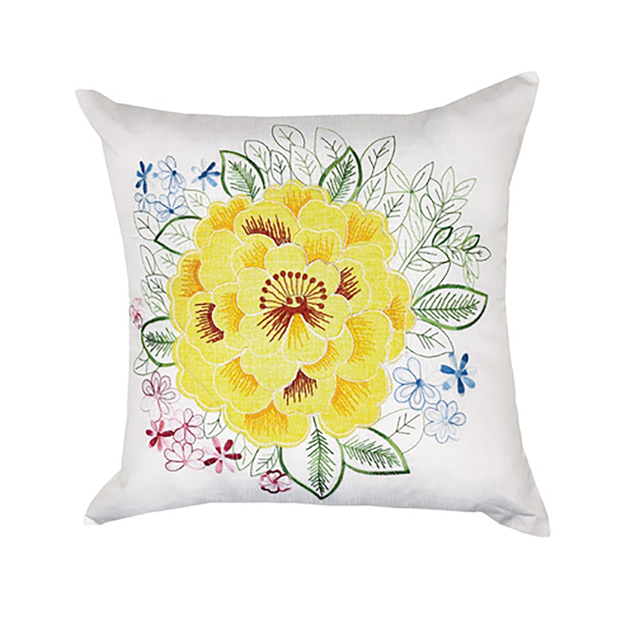 Image 754594.jpg, Product 754-594 / Price $29.99, Mera Linens Yellow Medallian Flower Cushion from Mera Linens on TSC.ca's Home & Garden department