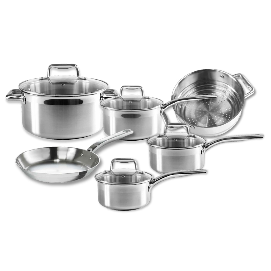 Image 754609.jpg, Product 754-609 / Price $169.99, T-fal Stainless Steel 10-Piece Cookware Set  from T-Fal on TSC.ca's Kitchen department