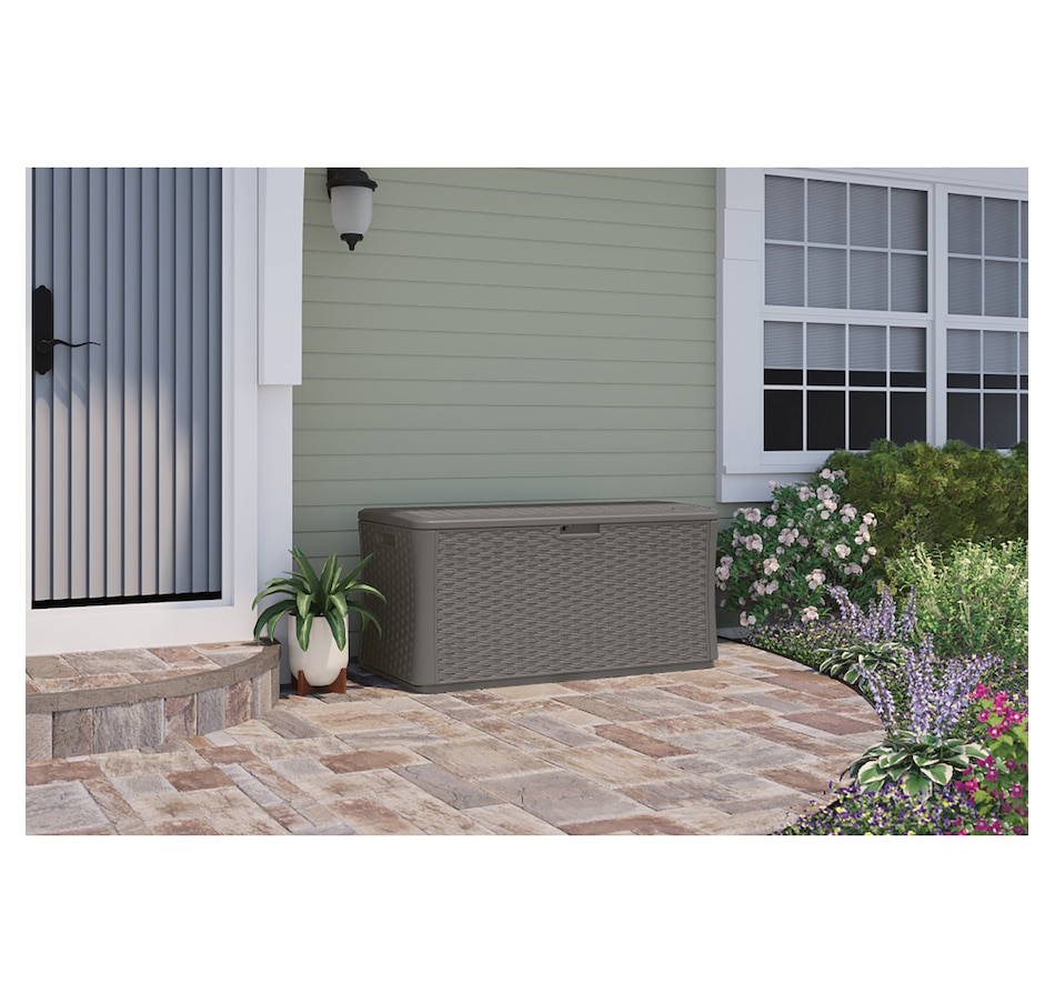 Image 754666_ALTMORE2.jpg, Product 754-666 / Price $334.99, Suncast 134-Gallon Extra Large Wicker Deck Box from Suncast on TSC.ca's Home & Garden department