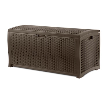 Suncast 73-Gallon Resin Wicker Deck Box (java)