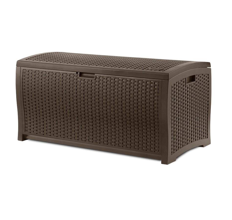 Image 754681.jpg, Product 754-681 / Price $219.99, Suncast 73-Gallon Resin Wicker Deck Box (java) from Suncast on TSC.ca's Home & Garden department