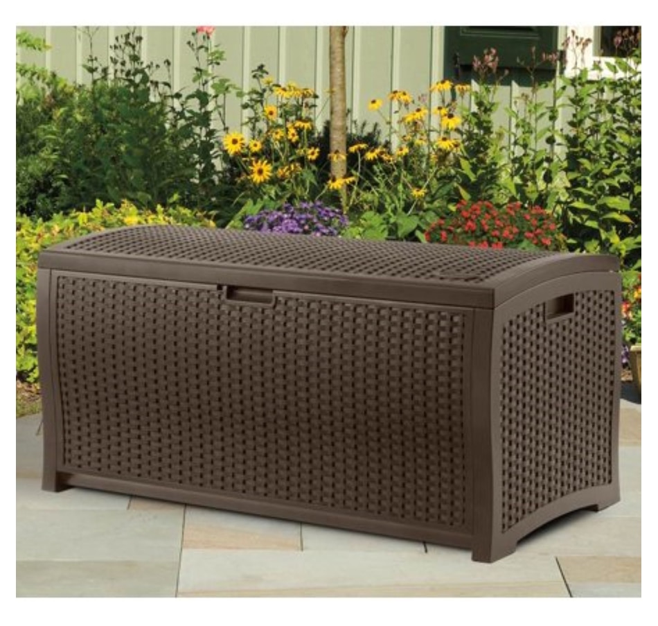 Image 754681_ALTMORE2.jpg, Product 754-681 / Price $219.99, Suncast 73-Gallon Resin Wicker Deck Box (java) from Suncast on TSC.ca's Home & Garden department