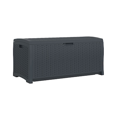 Suncast 73-Gallon Resin Wicker Deck Box (cyberspace)
