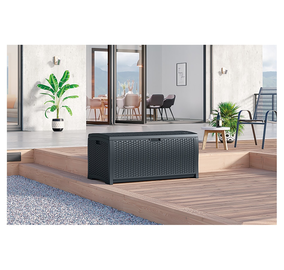 Image 754682_ALTMORE2.jpg, Product 754-682 / Price $219.99, Suncast 73-Gallon Resin Wicker Deck Box (cyberspace) from Suncast on TSC.ca's Home & Garden department
