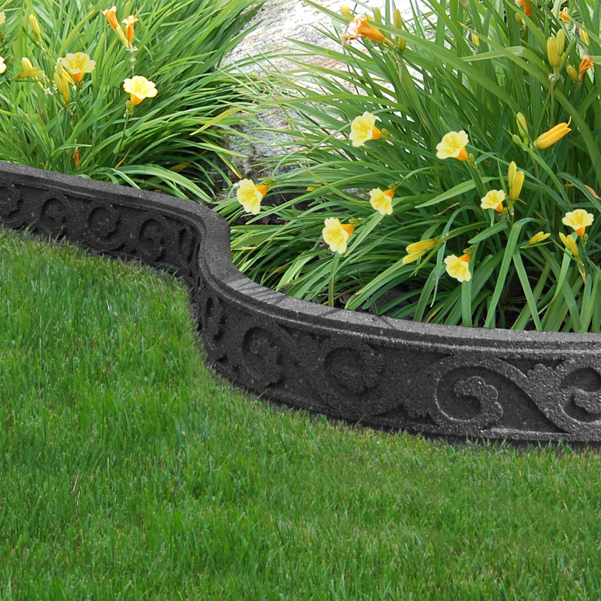 EZBorder Scroll Design Recycled Rubber Garden Border and Edging (2