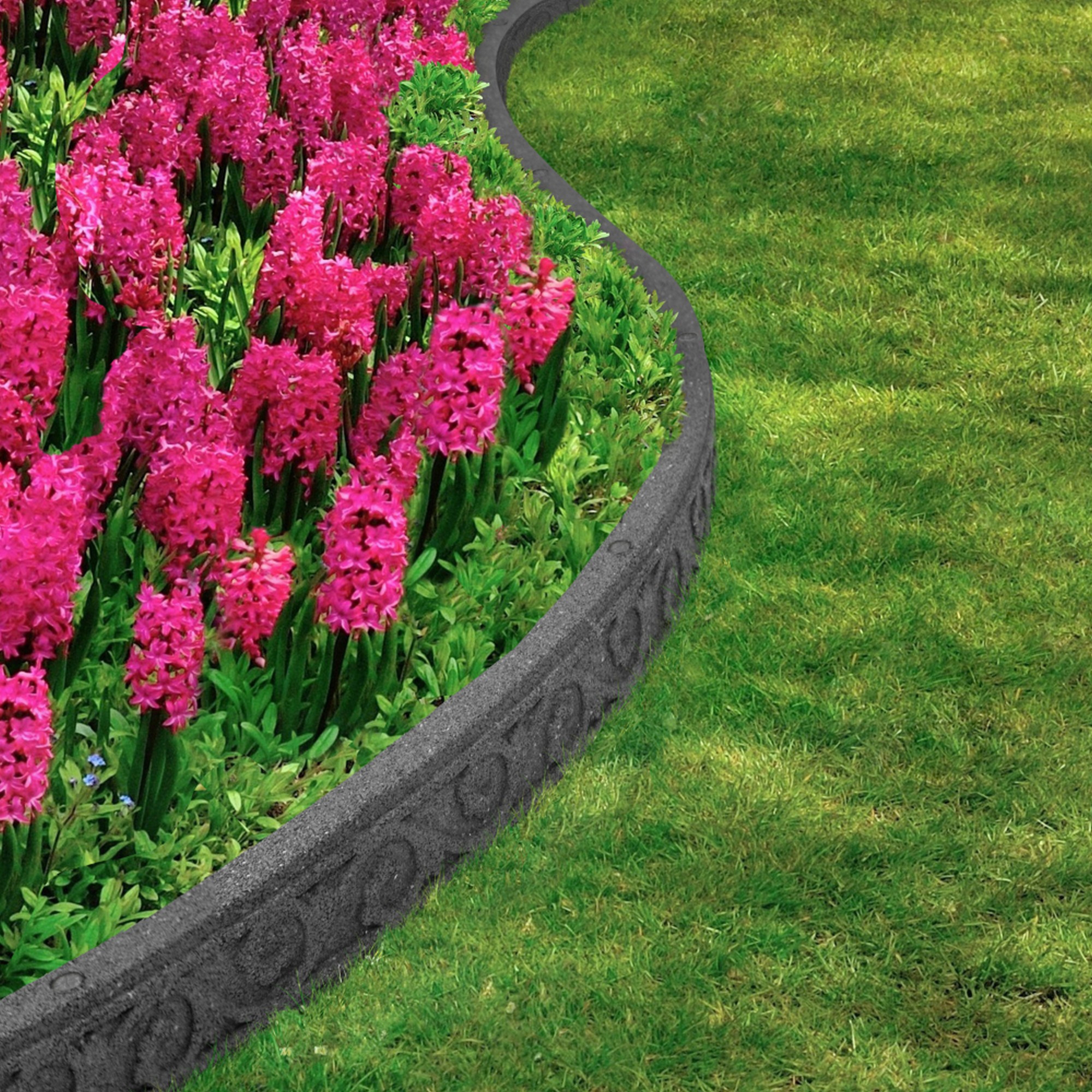 EZBorder Scroll Design Recycled Rubber Garden Border and Edging (2