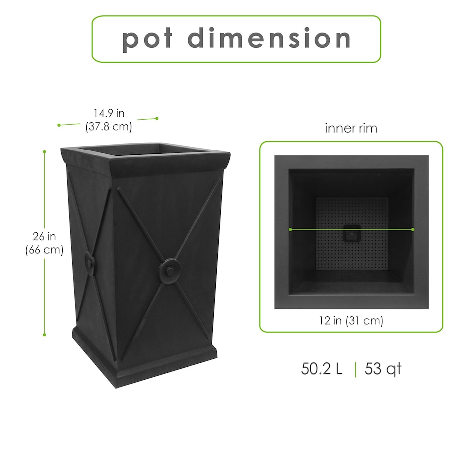 Image 754814_ALTMORE4.jpg, Product 754-814 / Price $99.99, Tierra Verde Allegro Monarch Recycled Self-Watering Indoor/Outdoor Column Planter from Tierra Verde on TSC.ca's Home & Garden department